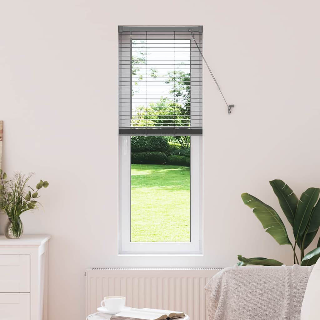 Venetian Blinds Manual Dark Grey 130 x 45 cm Aluminium