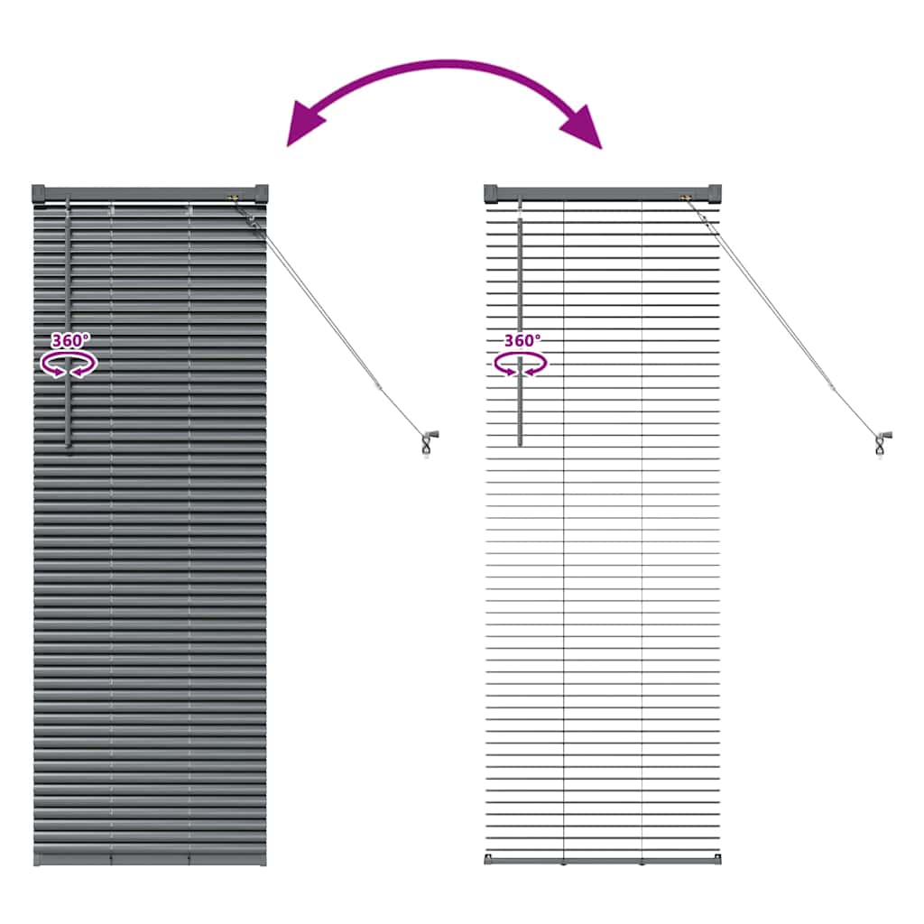 Venetian Blinds Manual Dark Grey 130 x 45 cm Aluminium