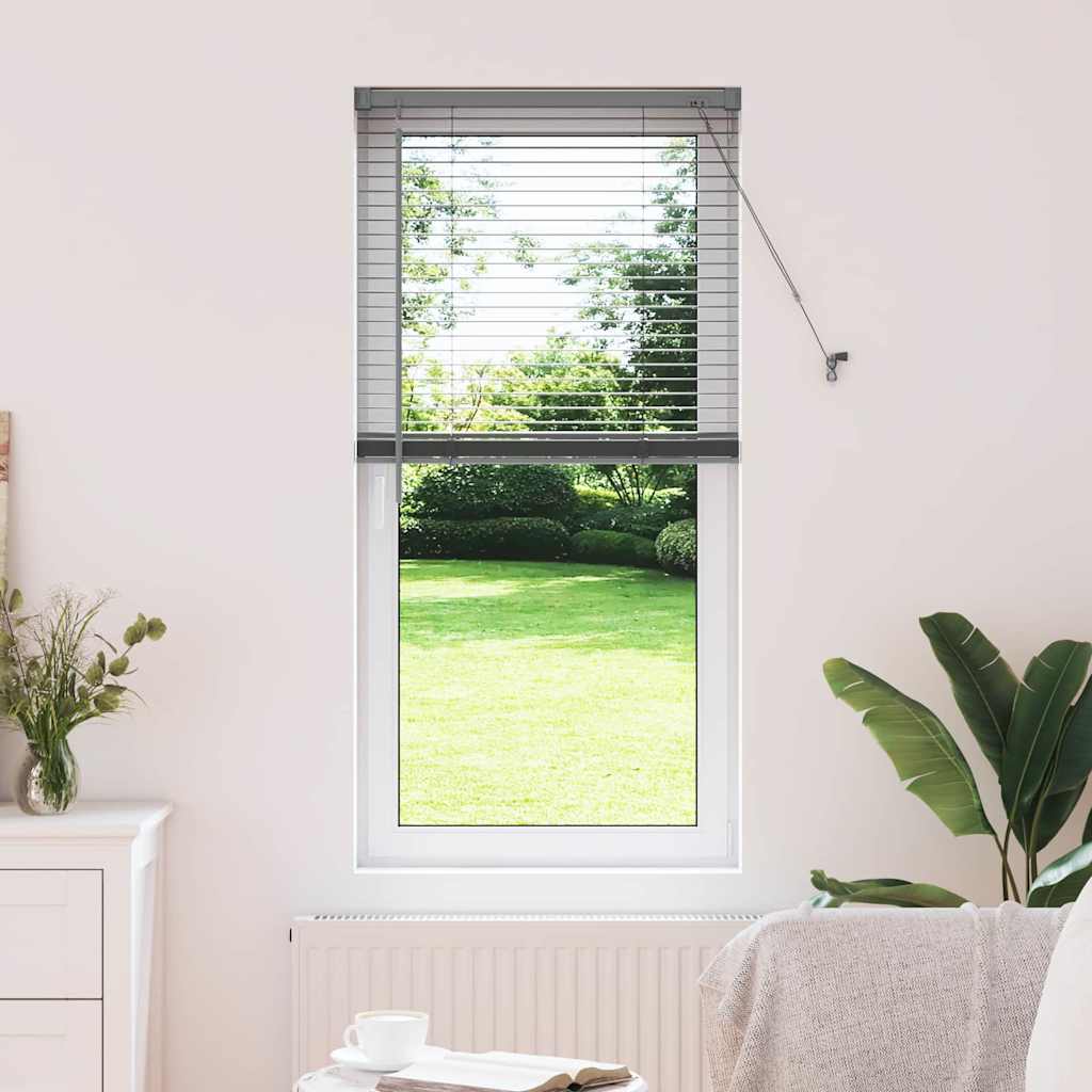 Venetian Blinds Manual Dark Grey 130 x 65 cm Aluminium