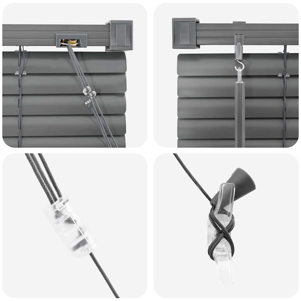 Venetian Blinds Manual Dark Grey 130 x 75 cm Aluminium
