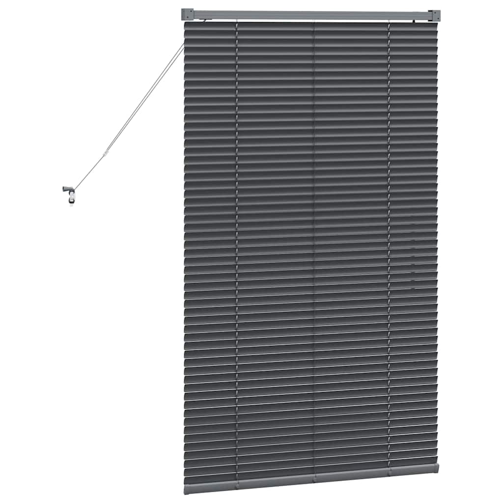 Venetian Blinds Manual Dark Grey 130 x 75 cm Aluminium