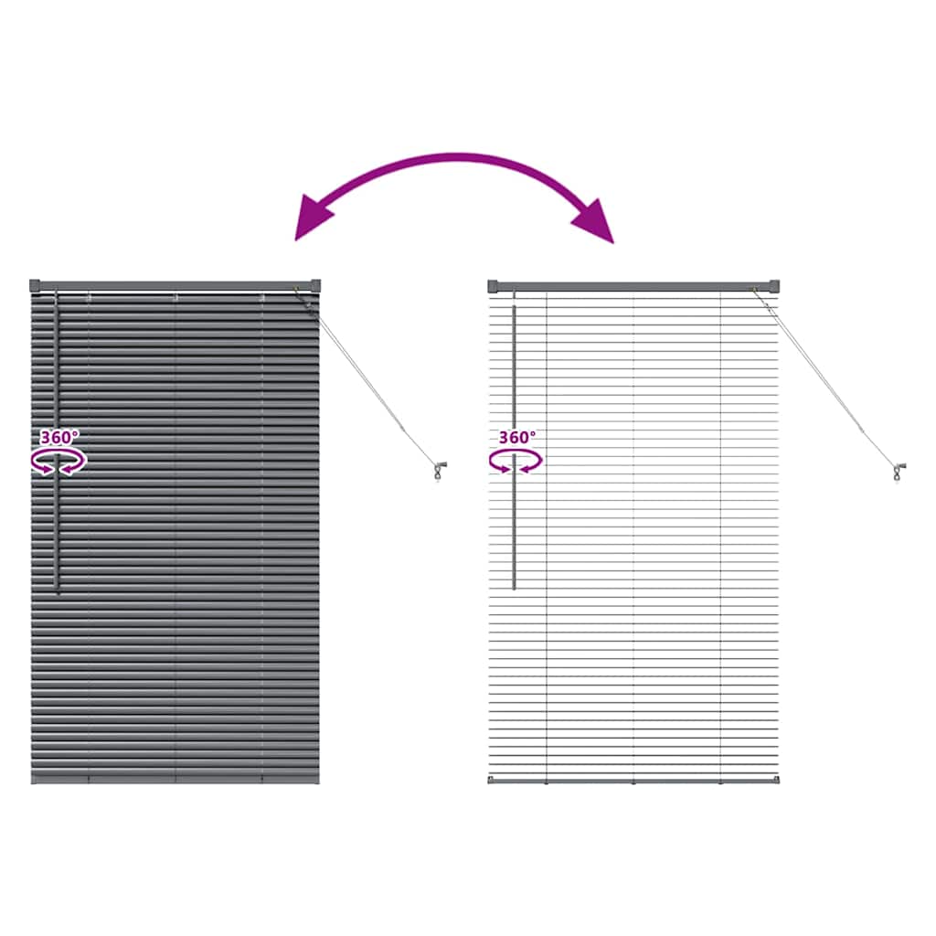 Venetian Blinds Manual Dark Grey 130 x 75 cm Aluminium