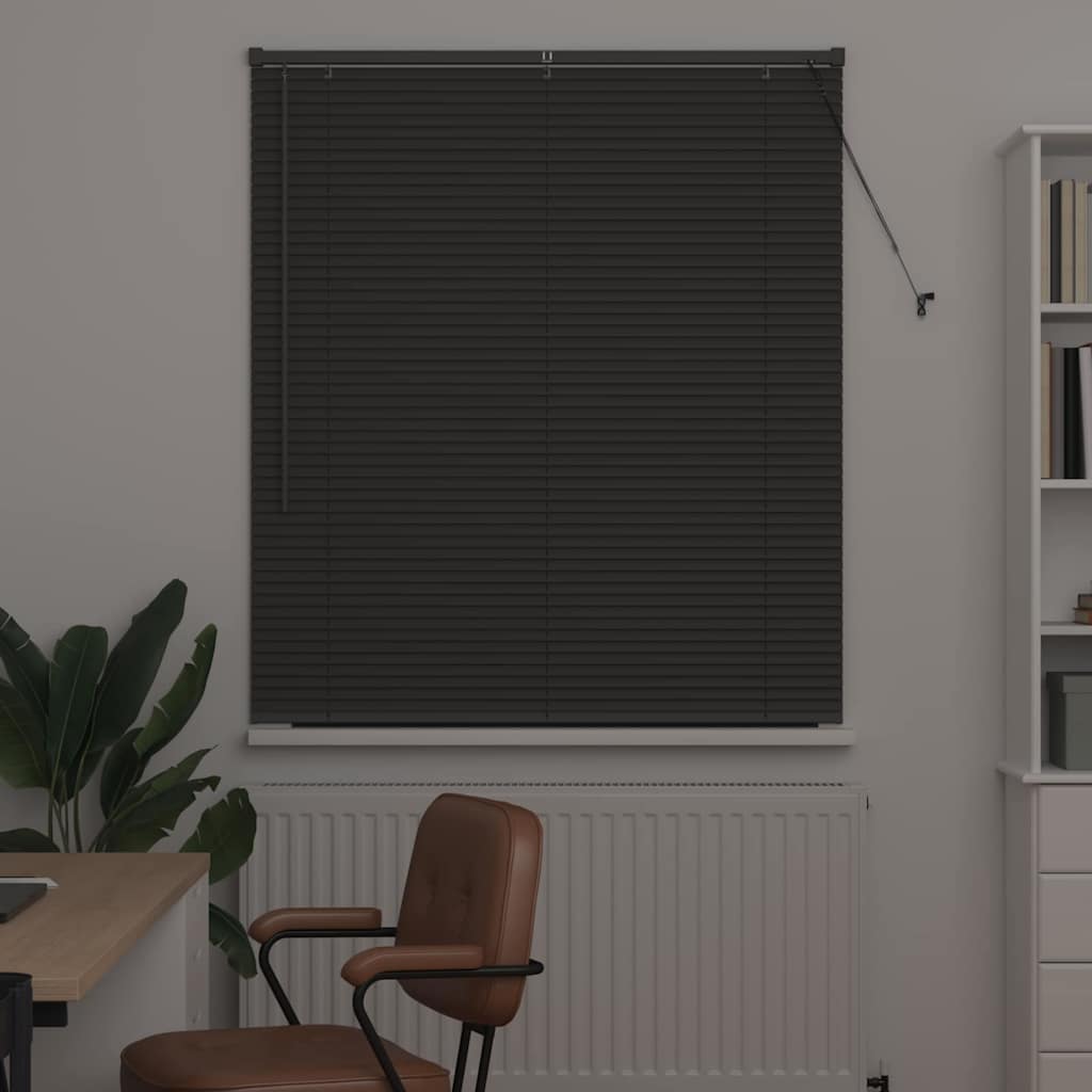 Venetian Blinds Manual Dark Grey 130 x 115 cm Aluminium