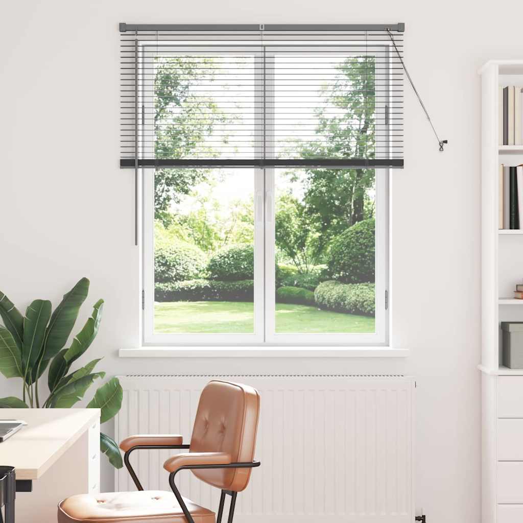 Venetian Blinds Manual Dark Grey 130 x 120 cm Aluminium