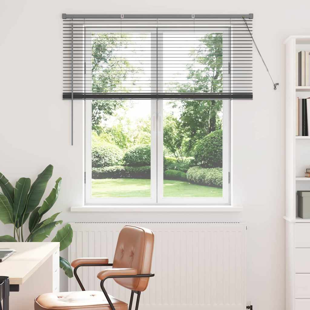 Venetian Blinds Manual Dark Grey 130 x 125 cm Aluminium
