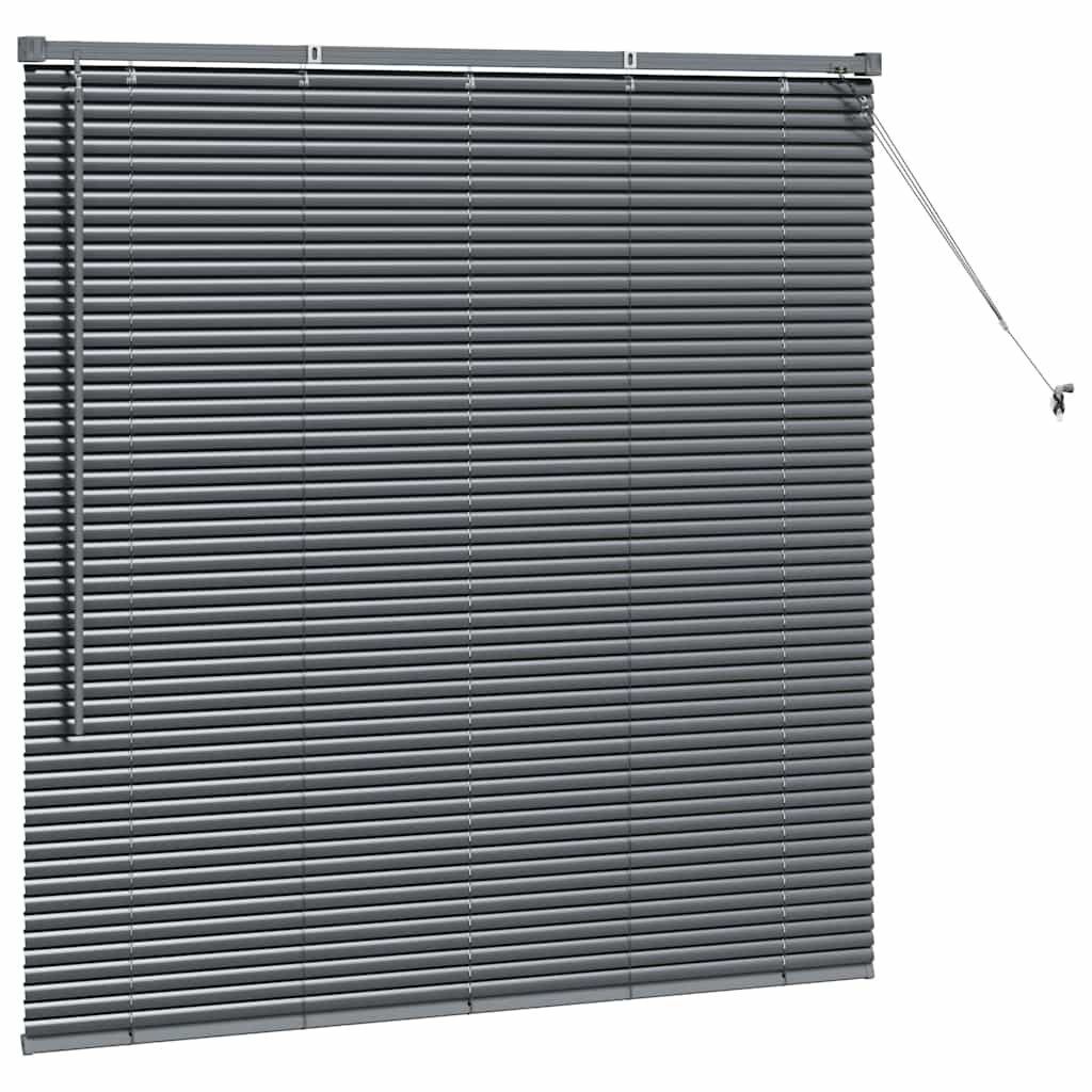Venetian Blinds Manual Dark Grey 130 x 125 cm Aluminium