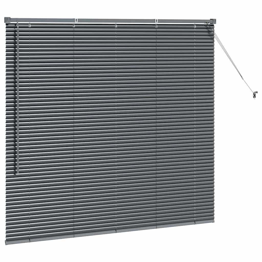Venetian Blinds Manual Dark Grey 130 x 145 cm Aluminium