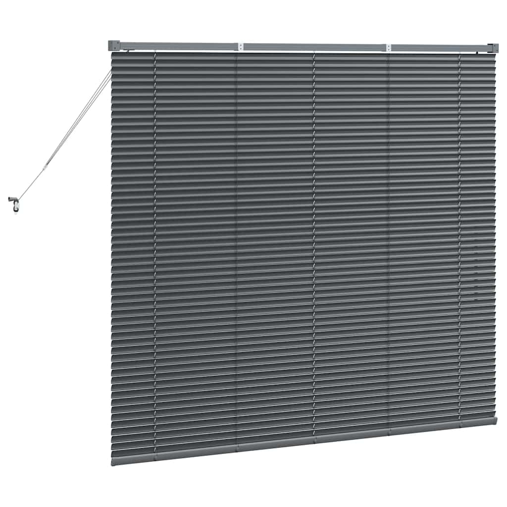 Venetian Blinds Manual Dark Grey 130 x 145 cm Aluminium