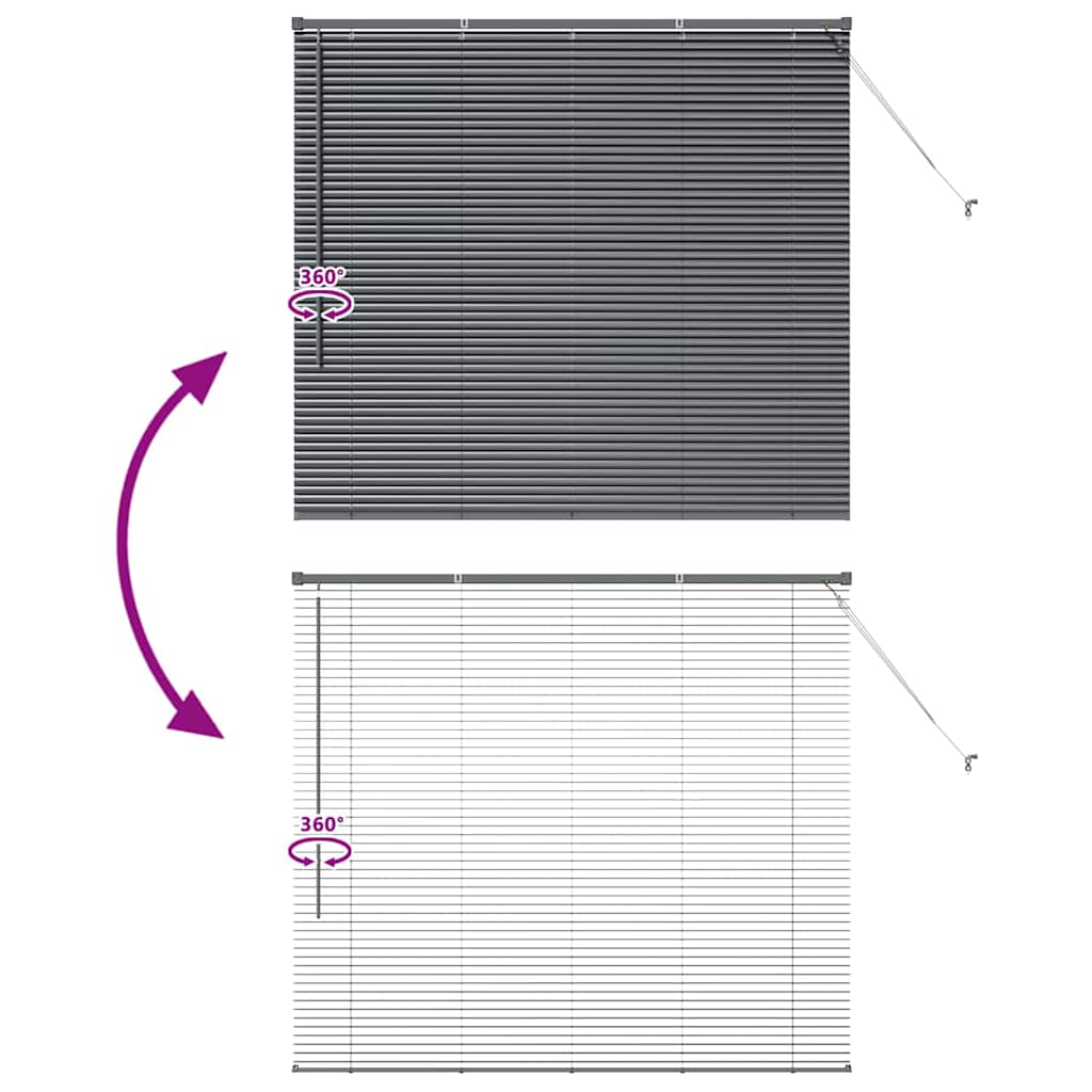 Venetian Blinds Manual Dark Grey 130 x 145 cm Aluminium