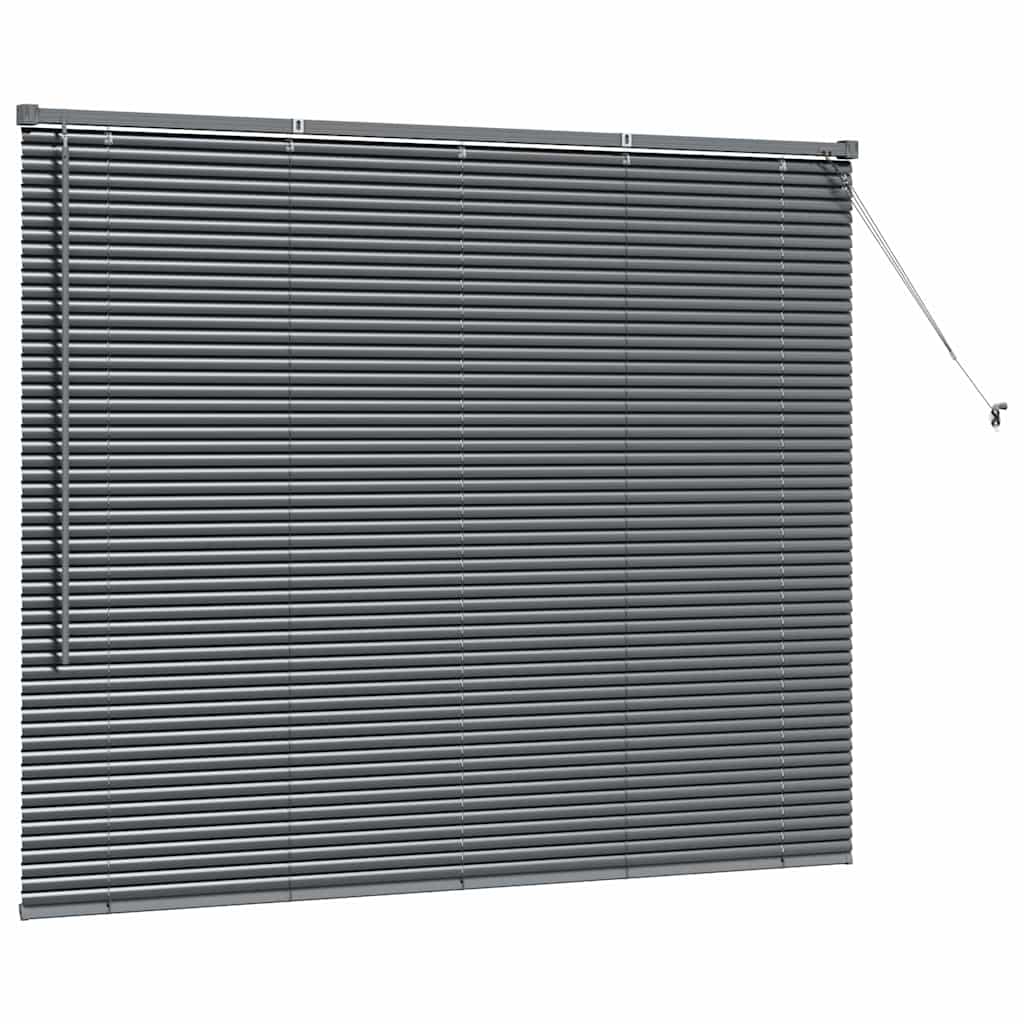 Venetian Blinds Manual Dark Grey 130 x 160 cm Aluminium