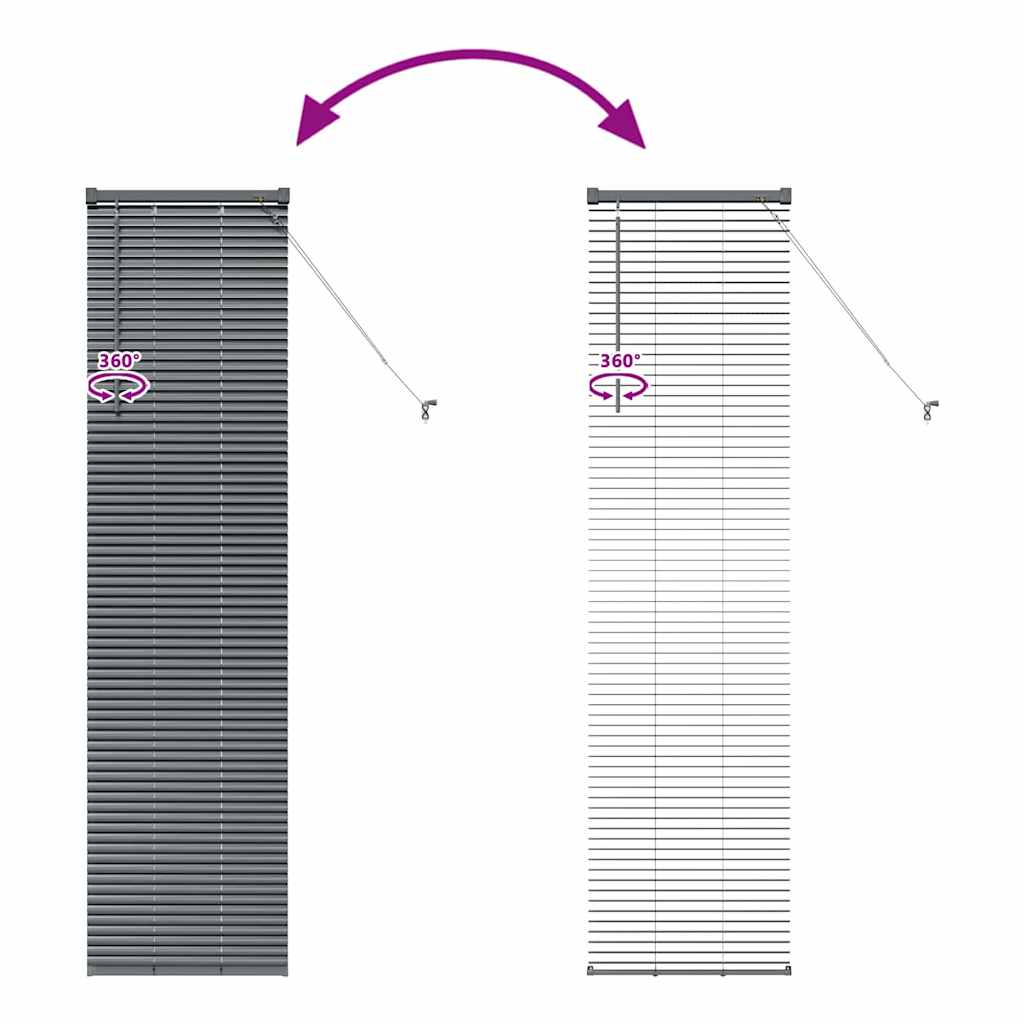 Venetian Blinds Manual Dark Grey 175 x 40 cm Aluminium