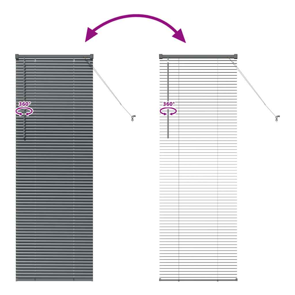 Venetian Blinds Manual Dark Grey 175 x 60 cm Aluminium