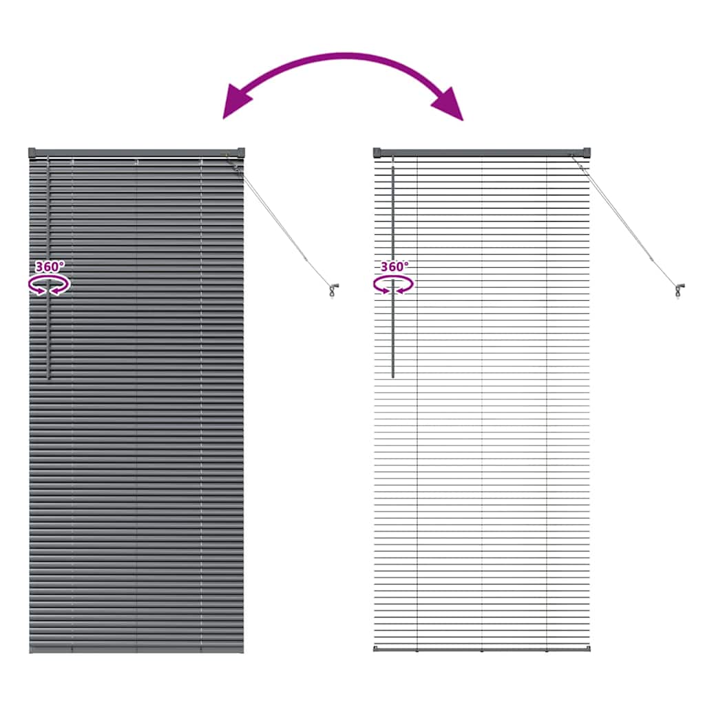 Venetian Blinds Manual Dark Grey 175 x 75 cm Aluminium