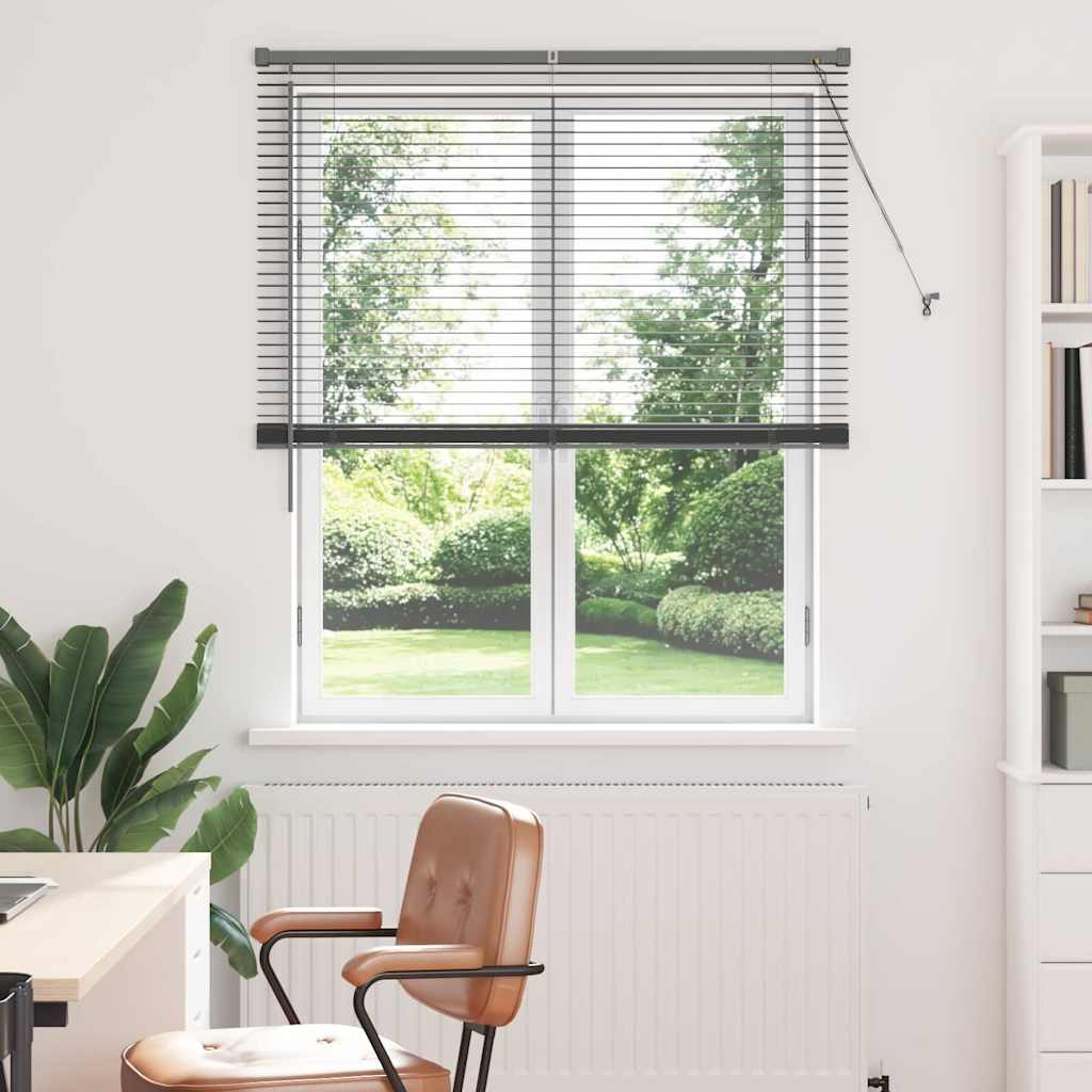 Venetian Blinds Manual Dark Grey 175 x 110 cm Aluminium