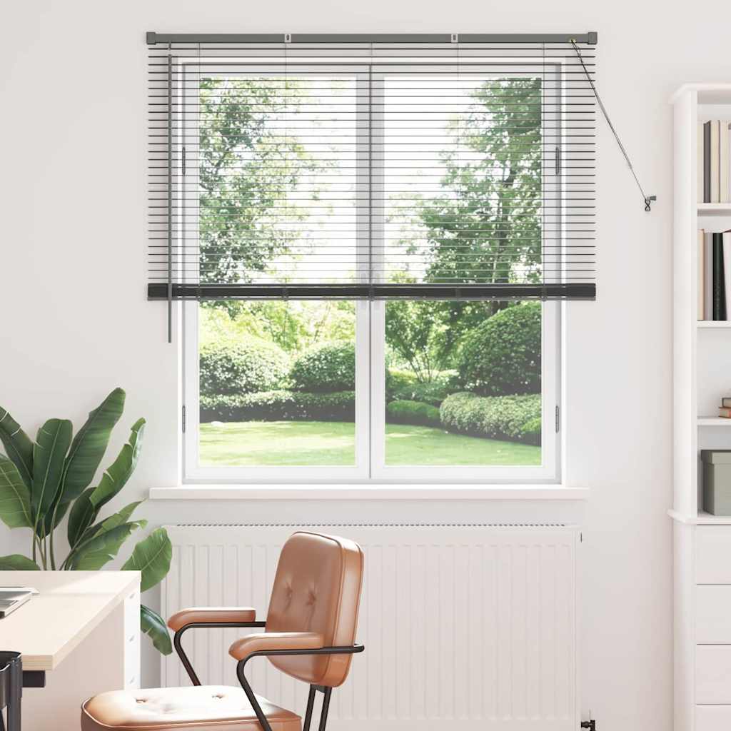 Venetian Blinds Manual Dark Grey 175 x 135 cm Aluminium