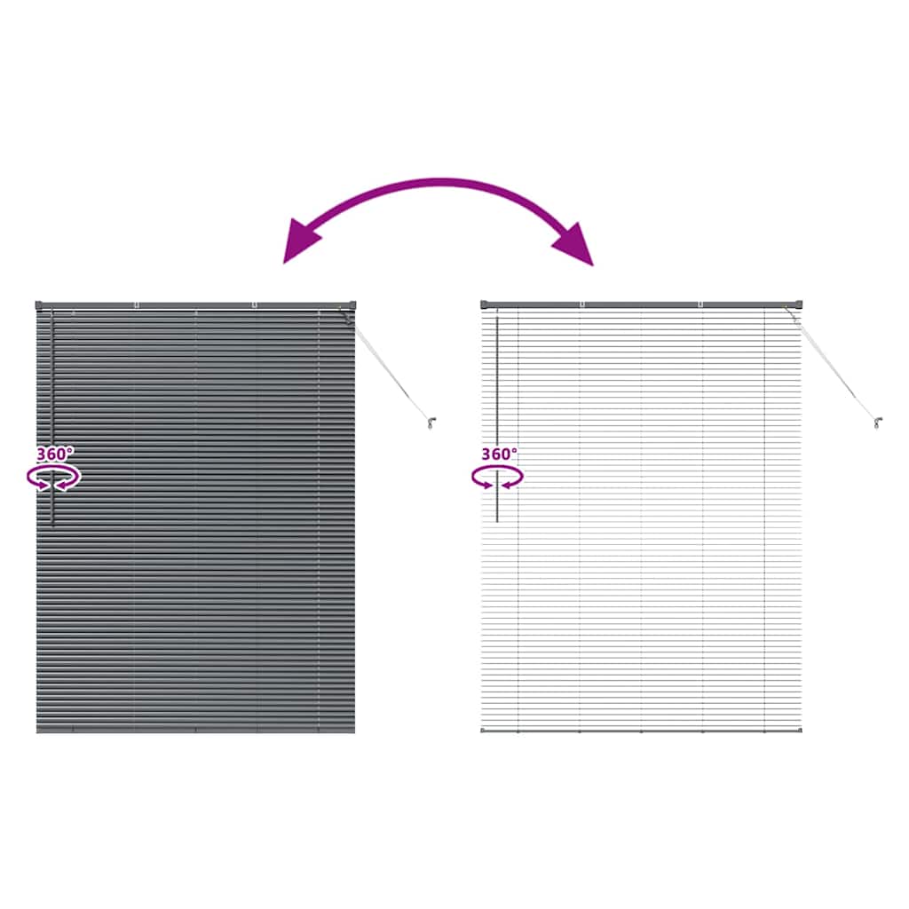 Venetian Blinds Manual Dark Grey 175 x 135 cm Aluminium