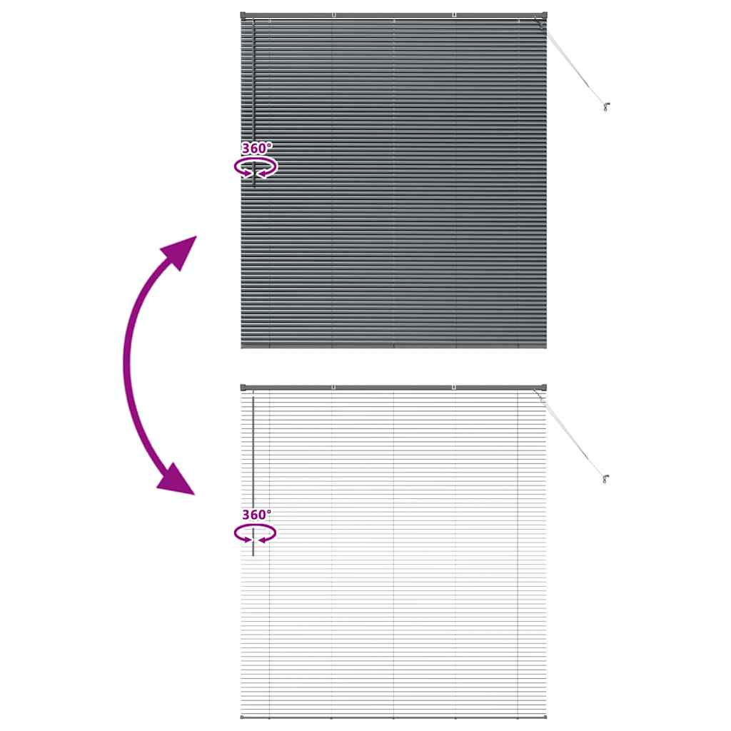Venetian Blinds Manual Dark Grey 175 x 160 cm Aluminium