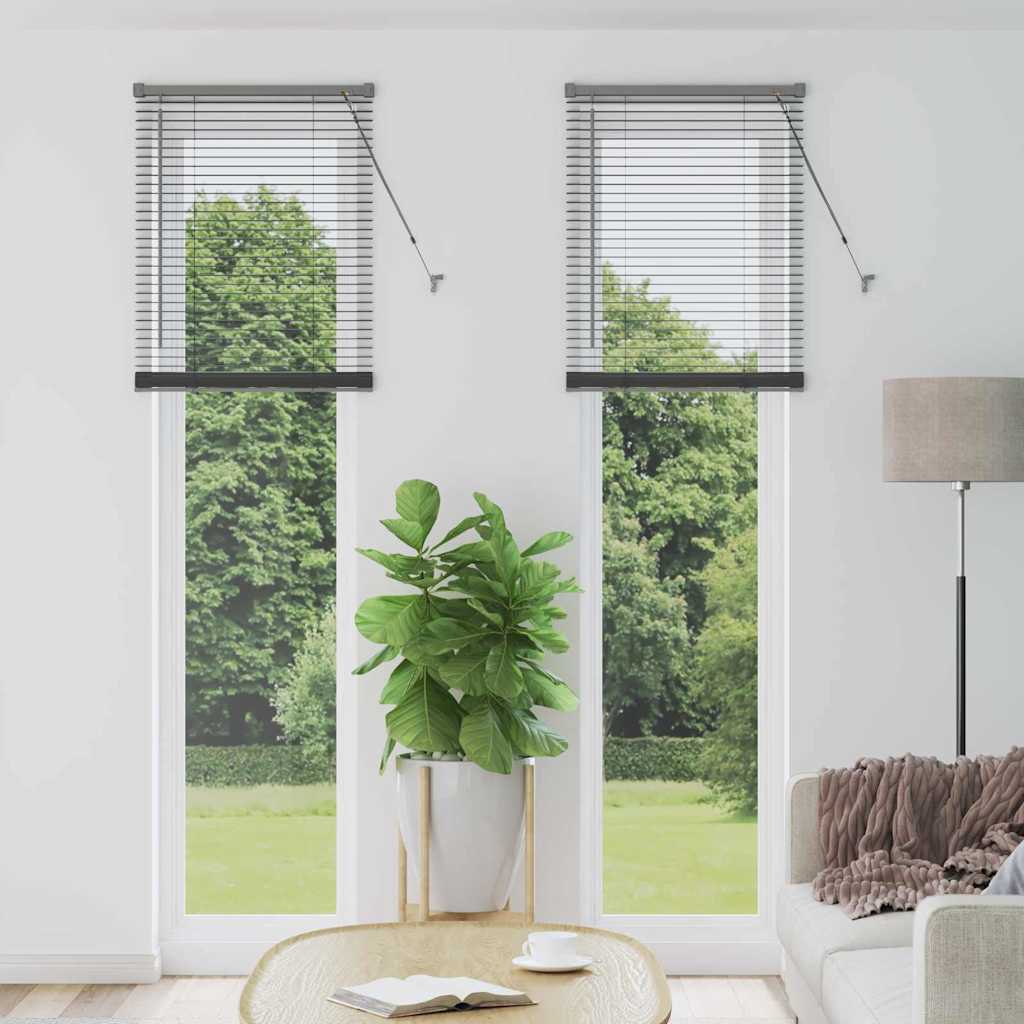 Venetian Blinds Manual Dark Grey 220 x 65 cm Aluminium