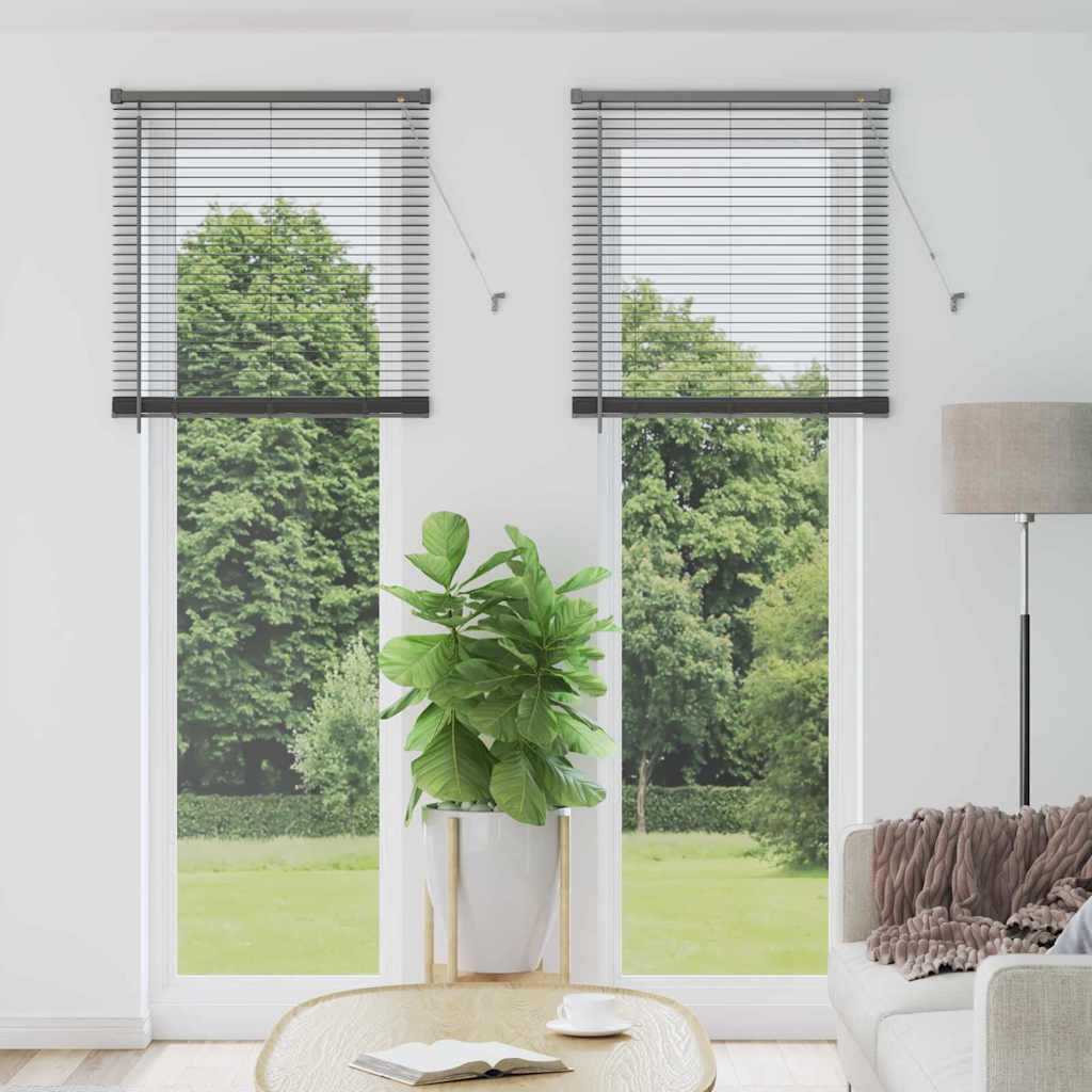 Venetian Blinds Manual Dark Grey 220 x 75 cm Aluminium