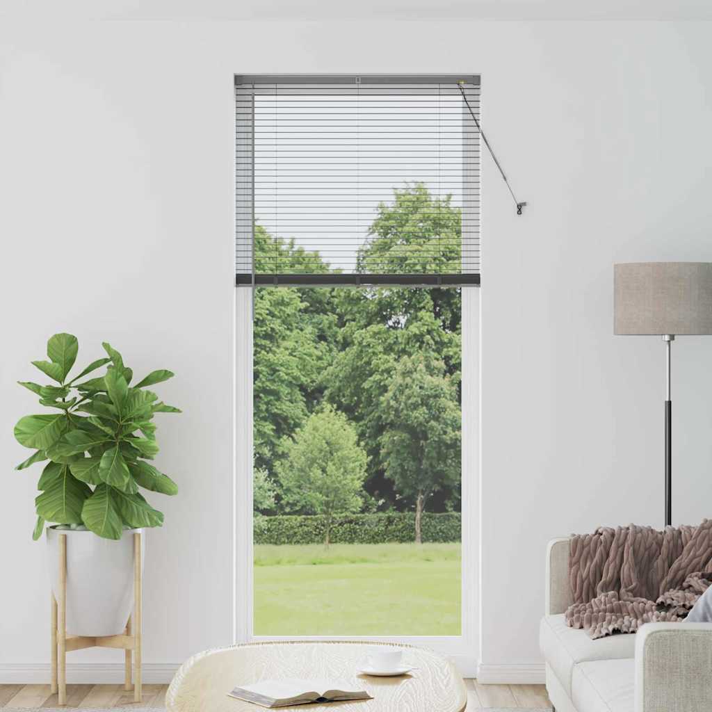 Venetian Blinds Manual Dark Grey 220 x 90 cm Aluminium