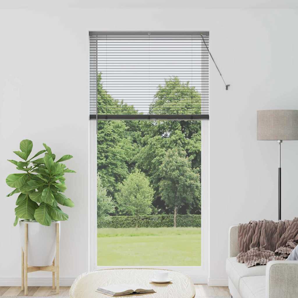 Venetian Blinds Manual Dark Grey 220 x 105 cm Aluminium