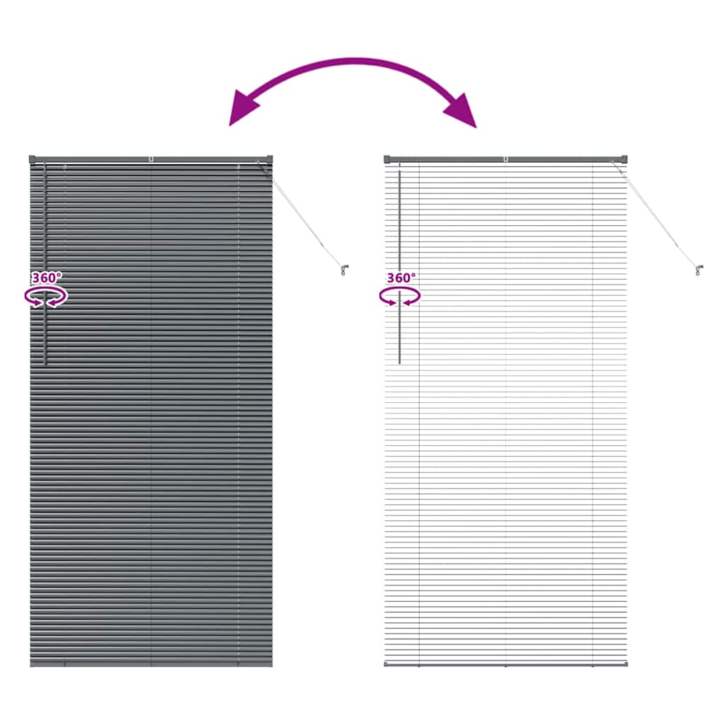 Venetian Blinds Manual Dark Grey 220 x 105 cm Aluminium