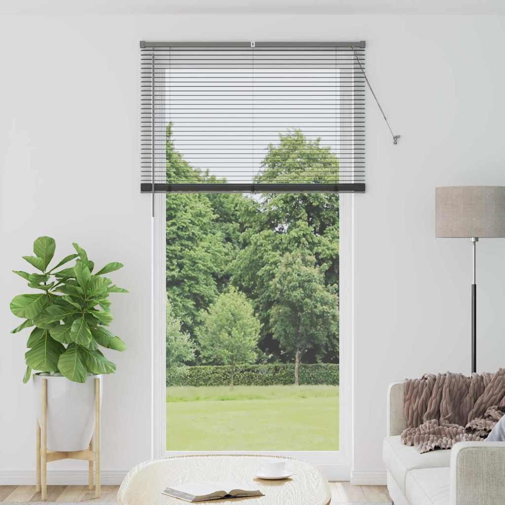 Venetian Blinds Manual Dark Grey 220 x 110 cm Aluminium
