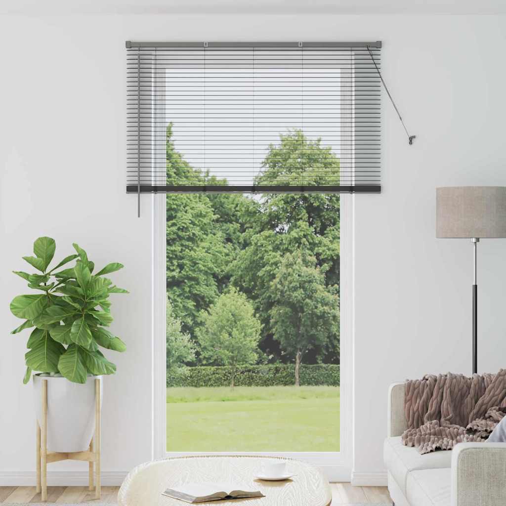 Venetian Blinds Manual Dark Grey 220 x 125 cm Aluminium