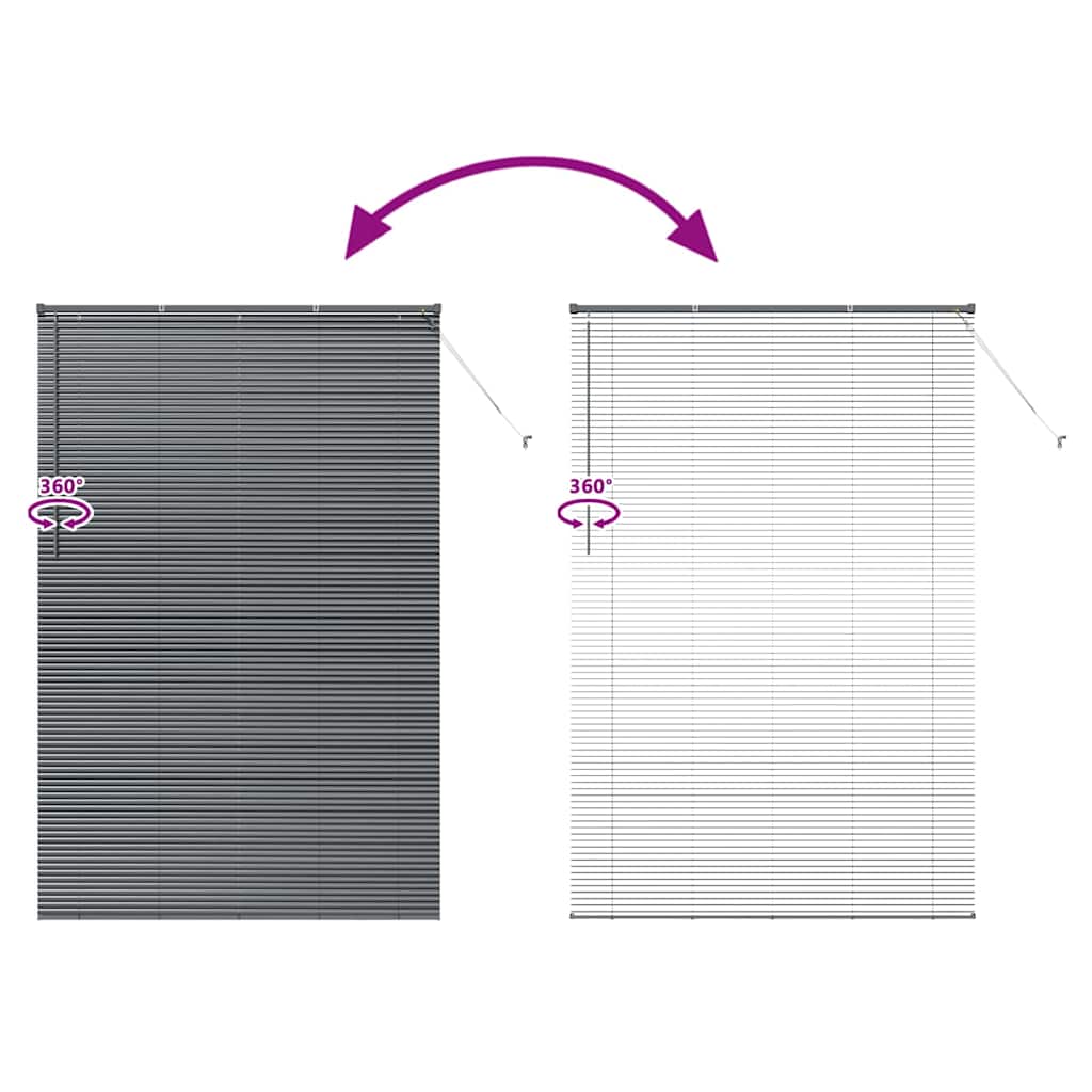 Venetian Blinds Height Adjustable Dark Grey 220x150cm Aluminium