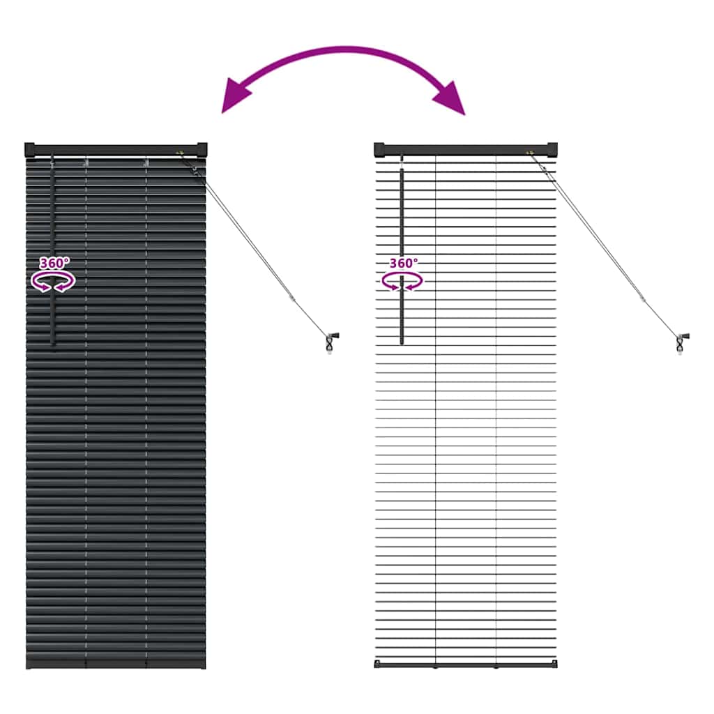 Venetian Blinds Height Adjustable Black 130 x 40 cm Aluminium