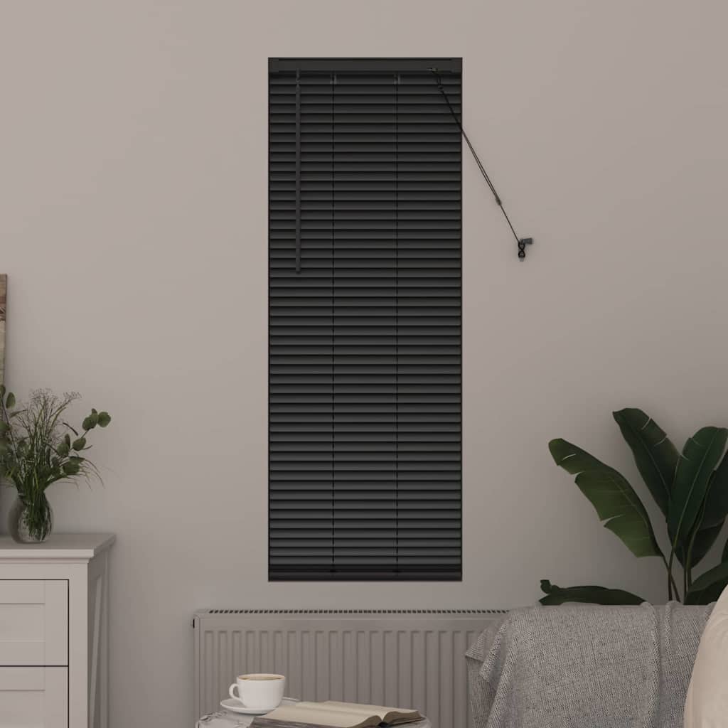 Venetian Blinds Height Adjustable Black 130 x 45 cm Aluminium
