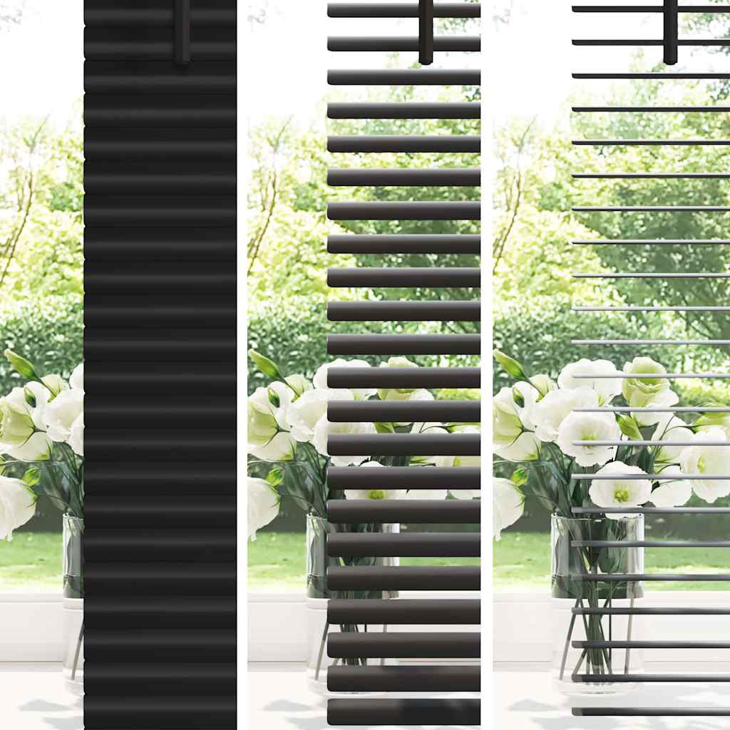 Venetian Blinds Height Adjustable Black 130 x 45 cm Aluminium
