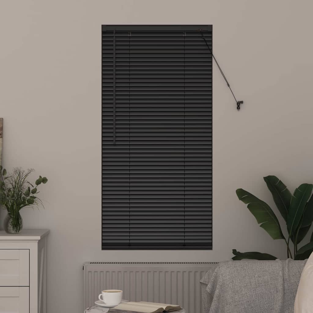 Venetian Blinds Height Adjustable Black 130 x 60 cm Aluminium