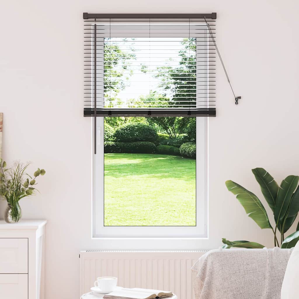 Venetian Blinds Height Adjustable Black 130 x 70 cm Aluminium