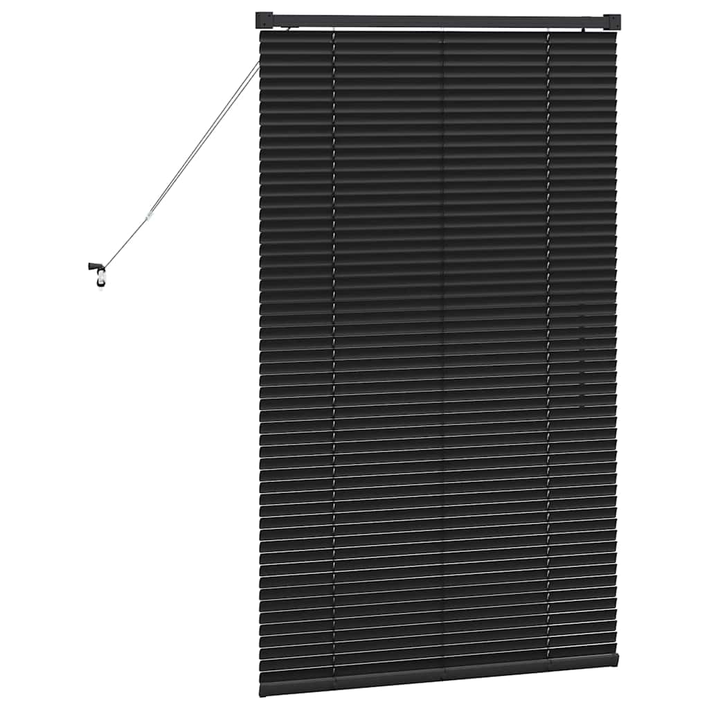 Venetian Blinds Height Adjustable Black 130 x 80 cm Aluminium