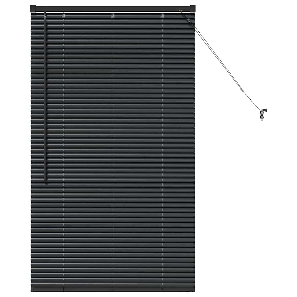 Venetian Blinds Height Adjustable Black 130 x 80 cm Aluminium