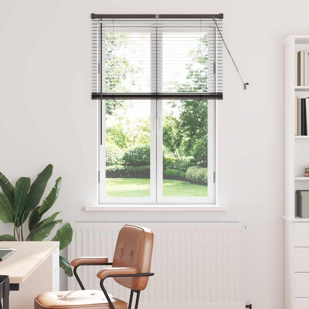 Venetian Blinds Height Adjustable Black 130 x 85 cm Aluminium