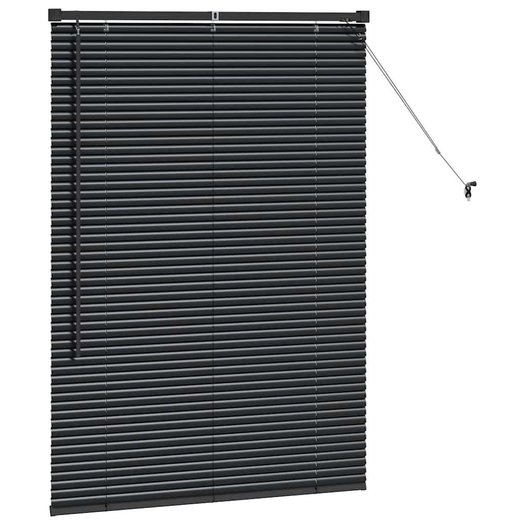 Venetian Blinds Height Adjustable Black 130 x 85 cm Aluminium