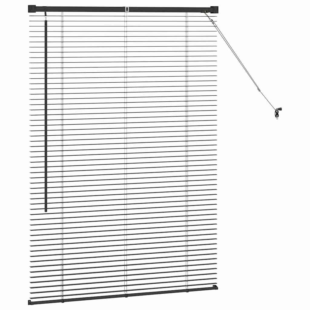 Venetian Blinds Height Adjustable Black 130 x 85 cm Aluminium