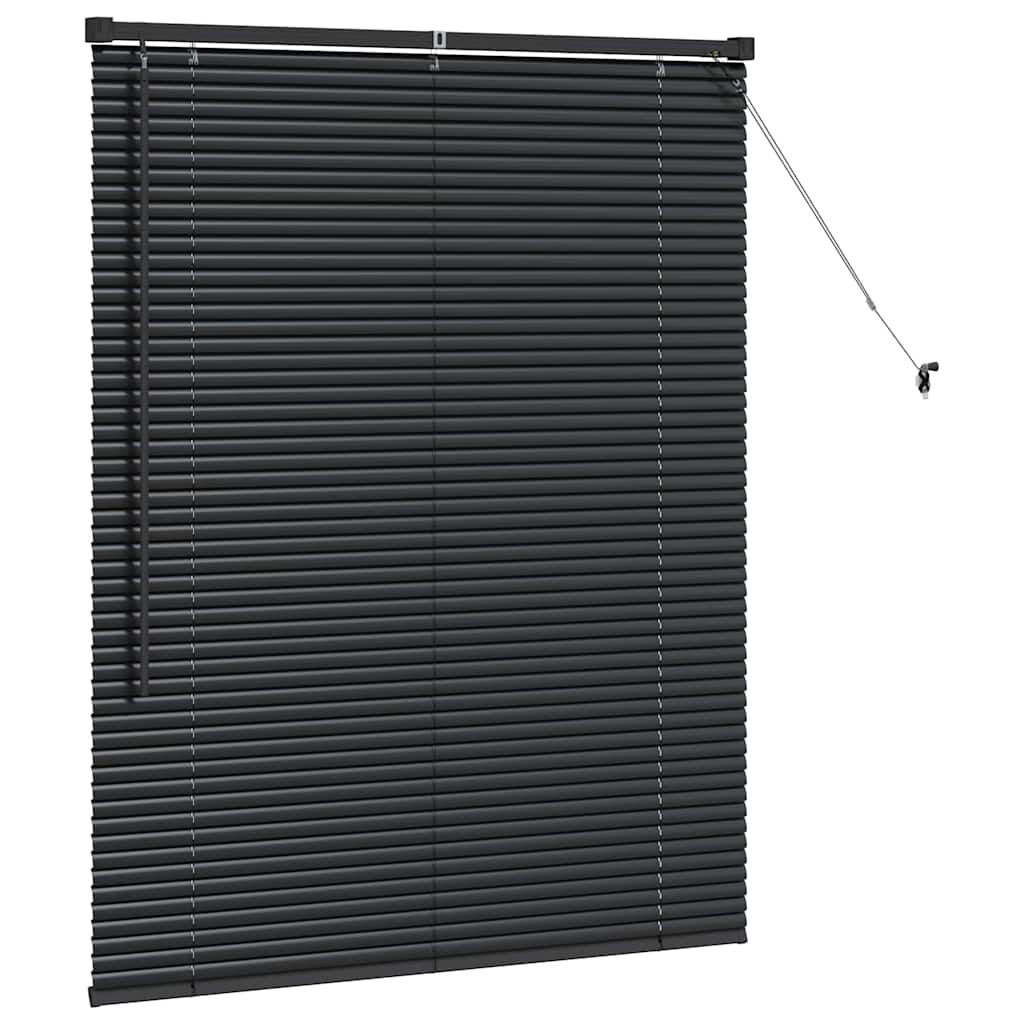Venetian Blinds Height Adjustable Black 130 x 100 cm Aluminium