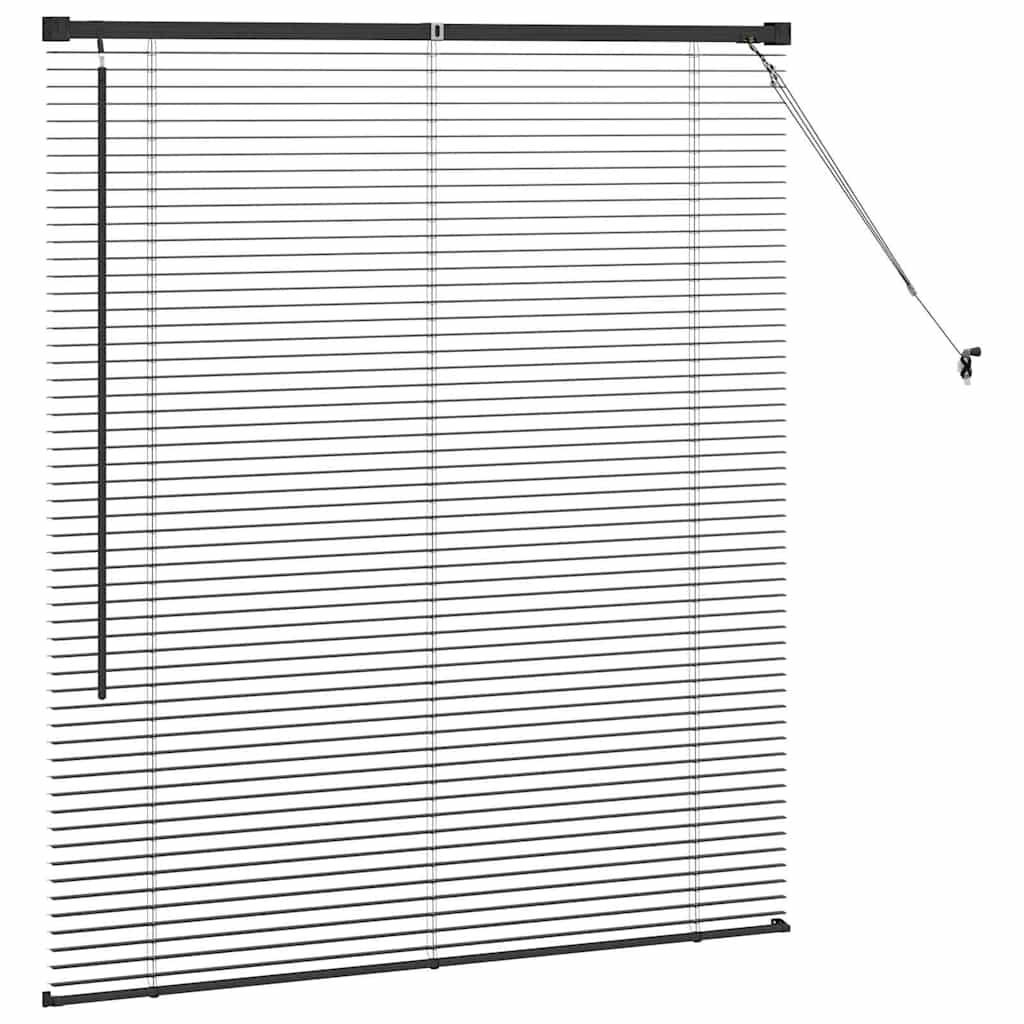 Venetian Blinds Height Adjustable Black 130 x 120 cm Aluminium