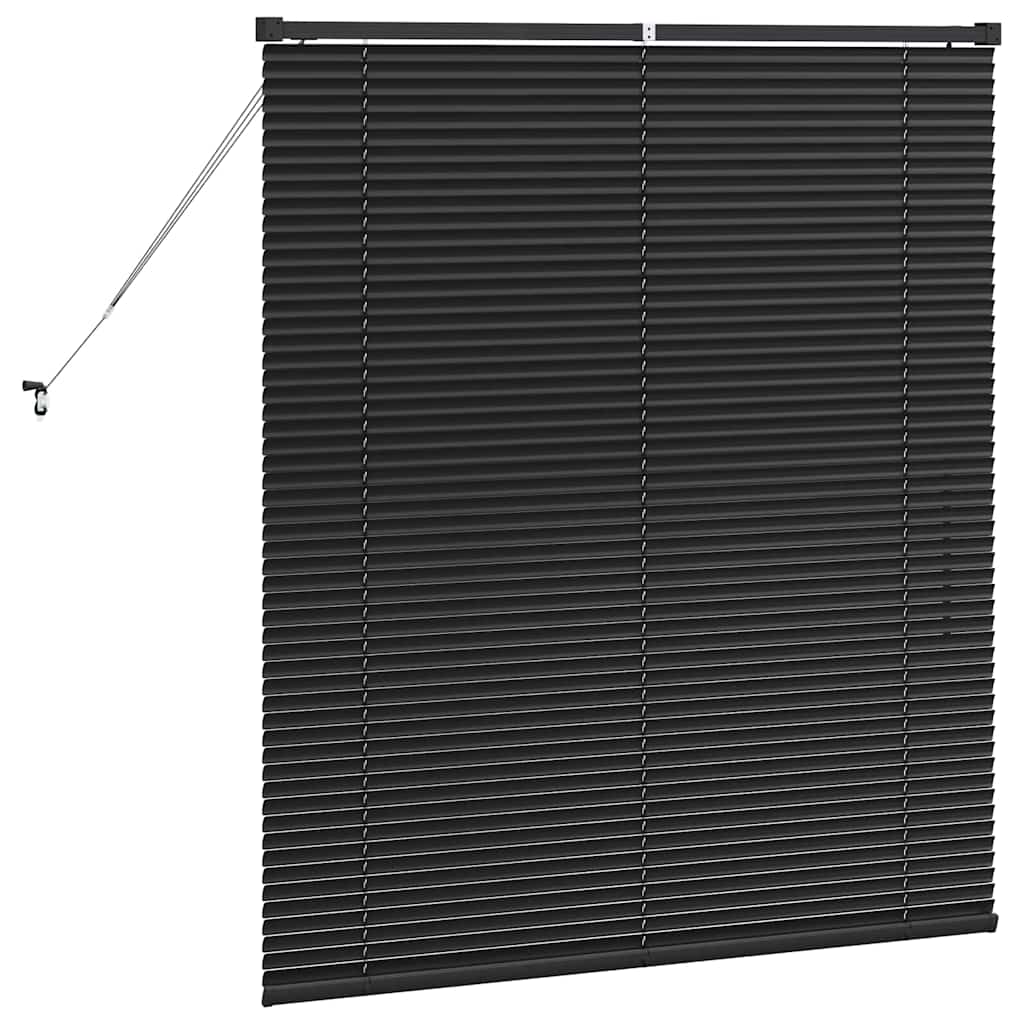 Venetian Blinds Height Adjustable Black 130 x 120 cm Aluminium