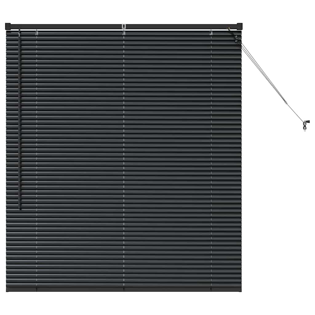 Venetian Blinds Height Adjustable Black 130 x 120 cm Aluminium