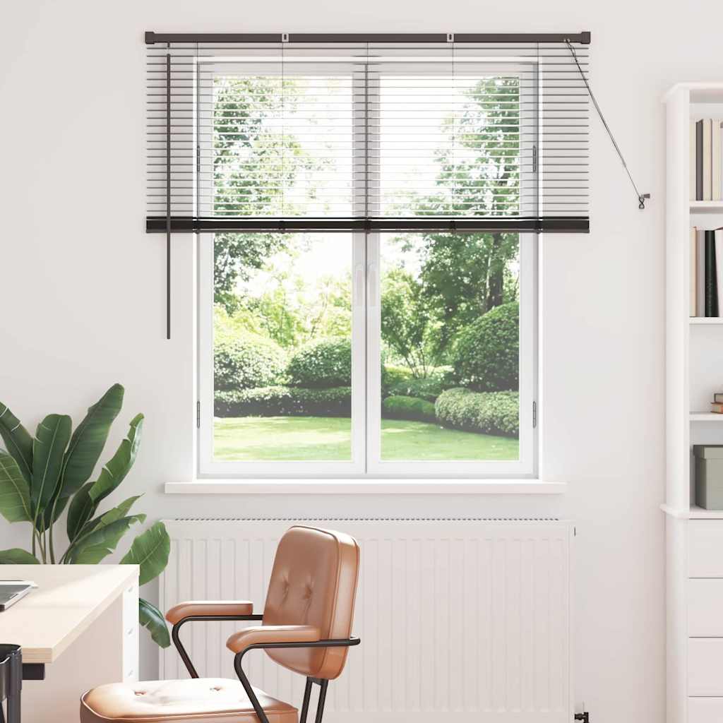 Venetian Blinds Height Adjustable Black 130 x 125 cm Aluminium