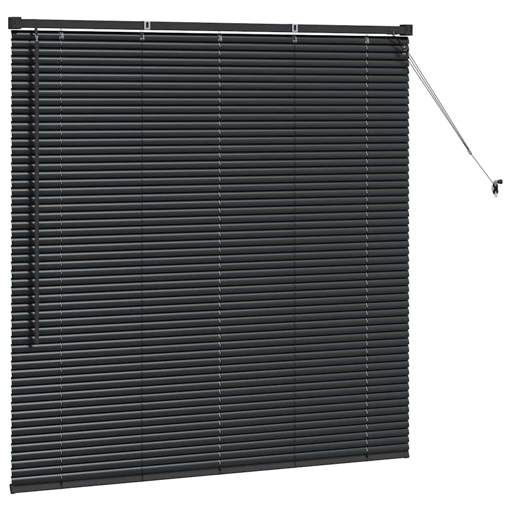 Venetian Blinds Height Adjustable Black 130 x 125 cm Aluminium