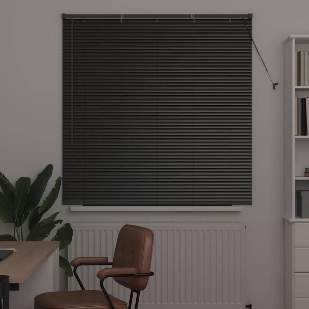 Venetian Blinds Height Adjustable Black 130 x 130 cm Aluminium