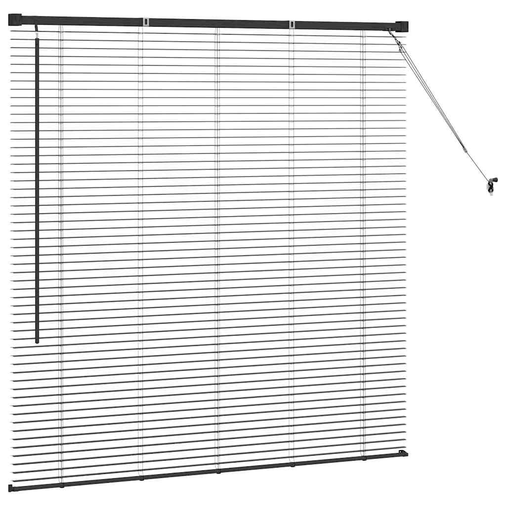 Venetian Blinds Height Adjustable Black 130 x 130 cm Aluminium