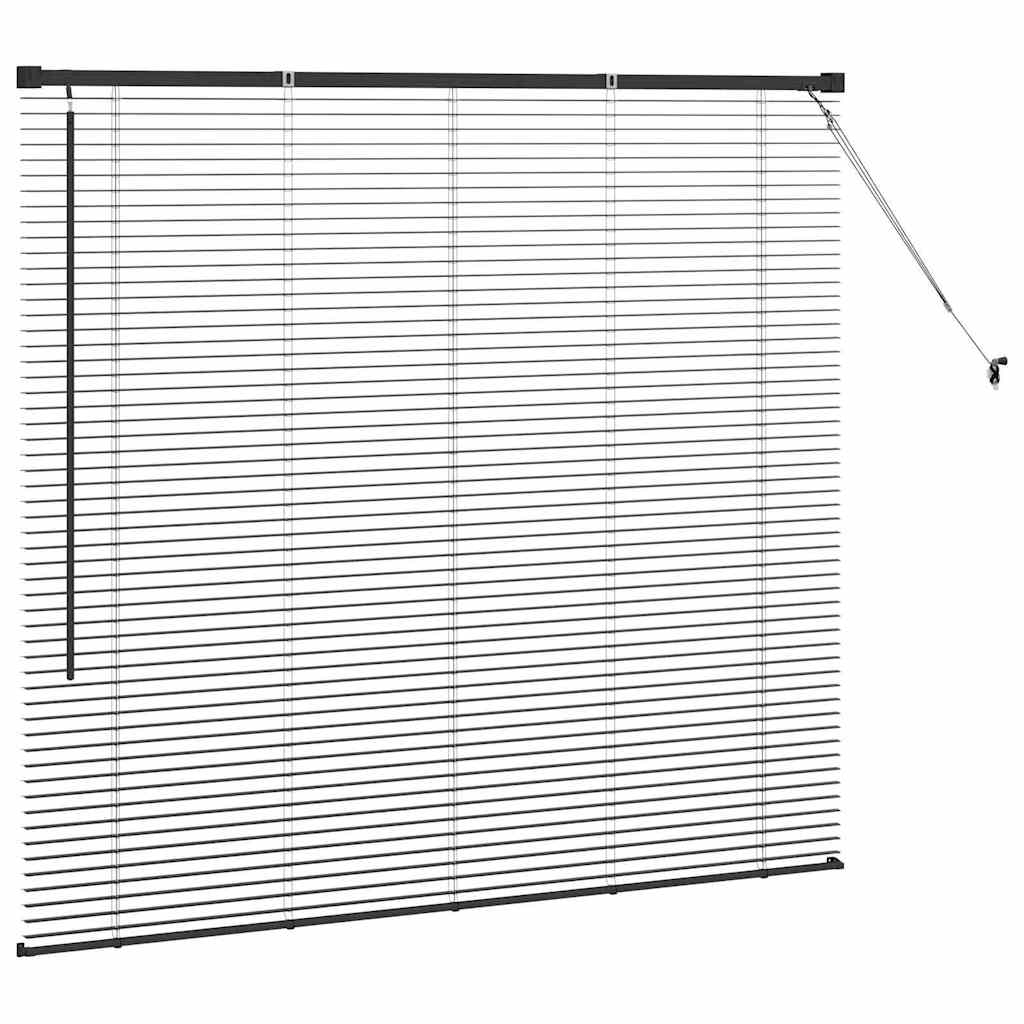 Venetian Blinds Height Adjustable Black 130 x 140 cm Aluminium