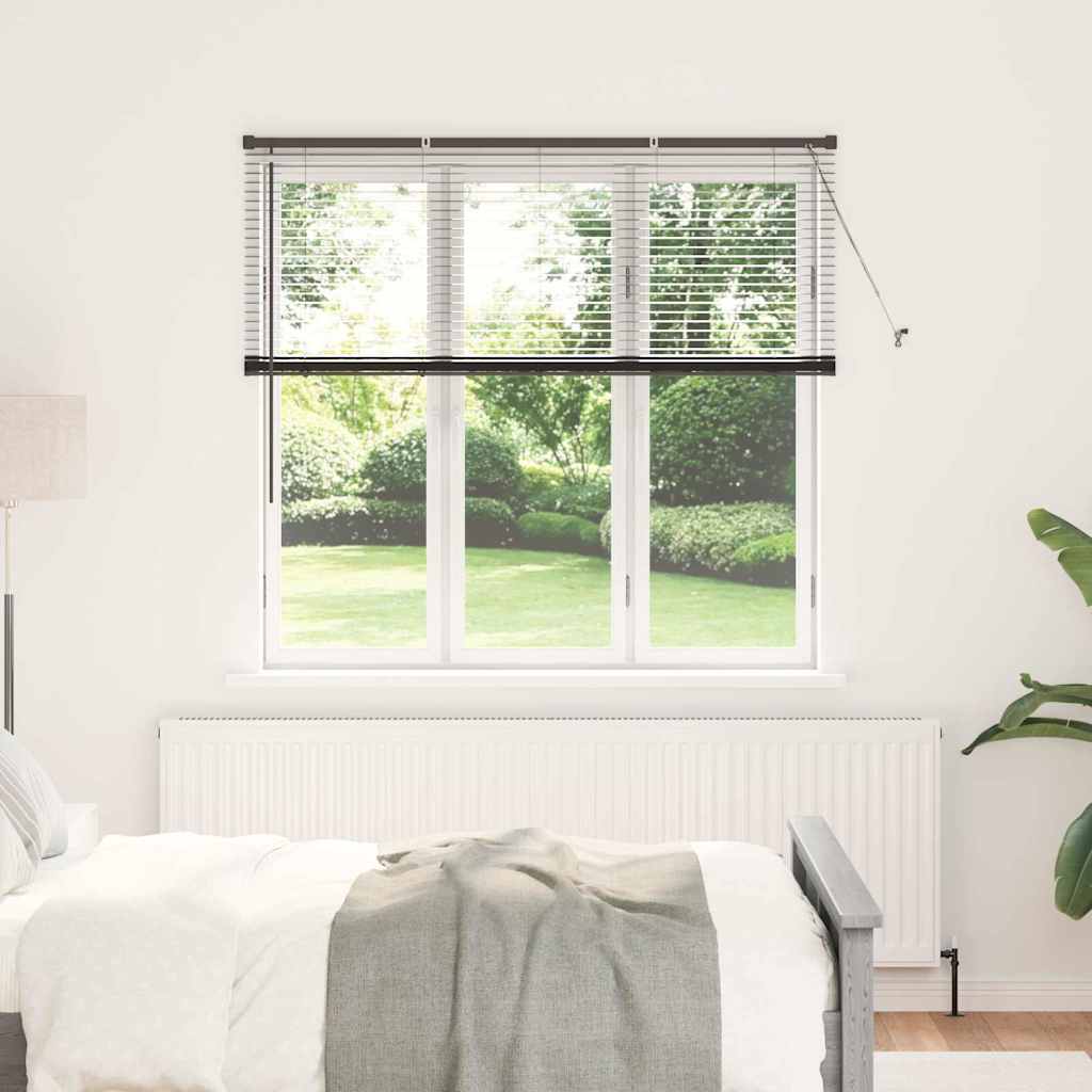 Venetian Blinds Height Adjustable Black 130 x 145 cm Aluminium