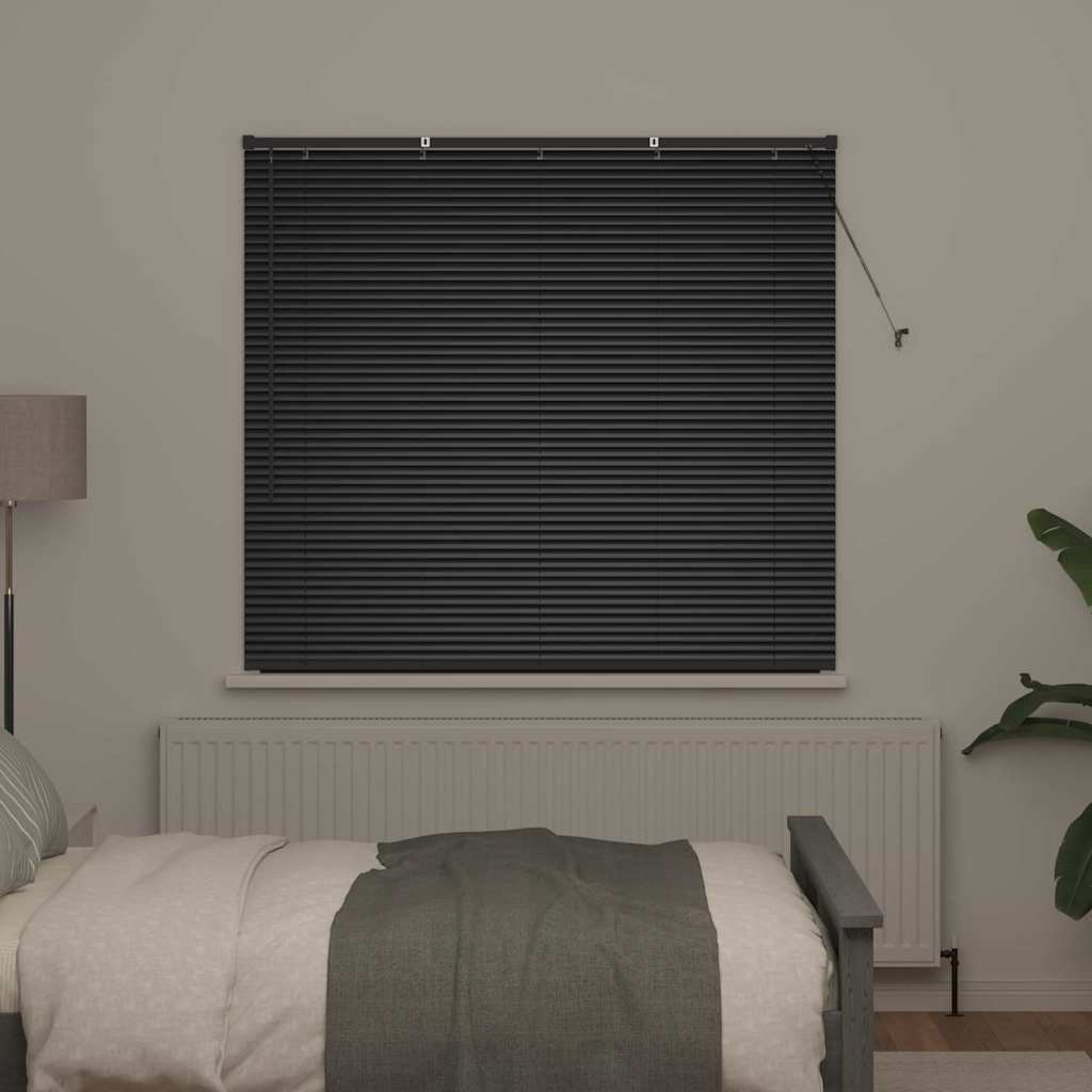 Venetian Blinds Height Adjustable Black 130 x 150 cm Aluminium